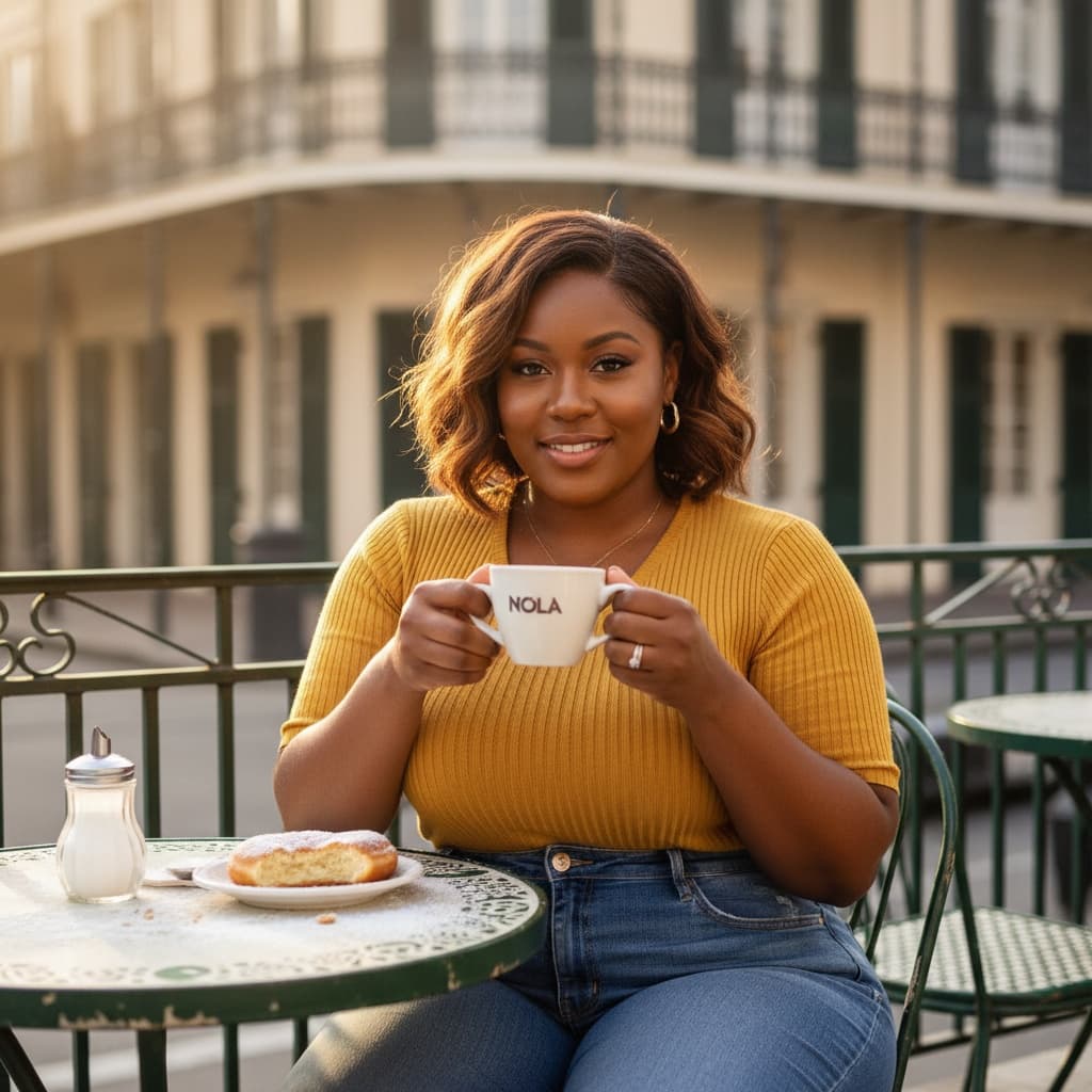 curve black woman cafe du monde beignets 29529053