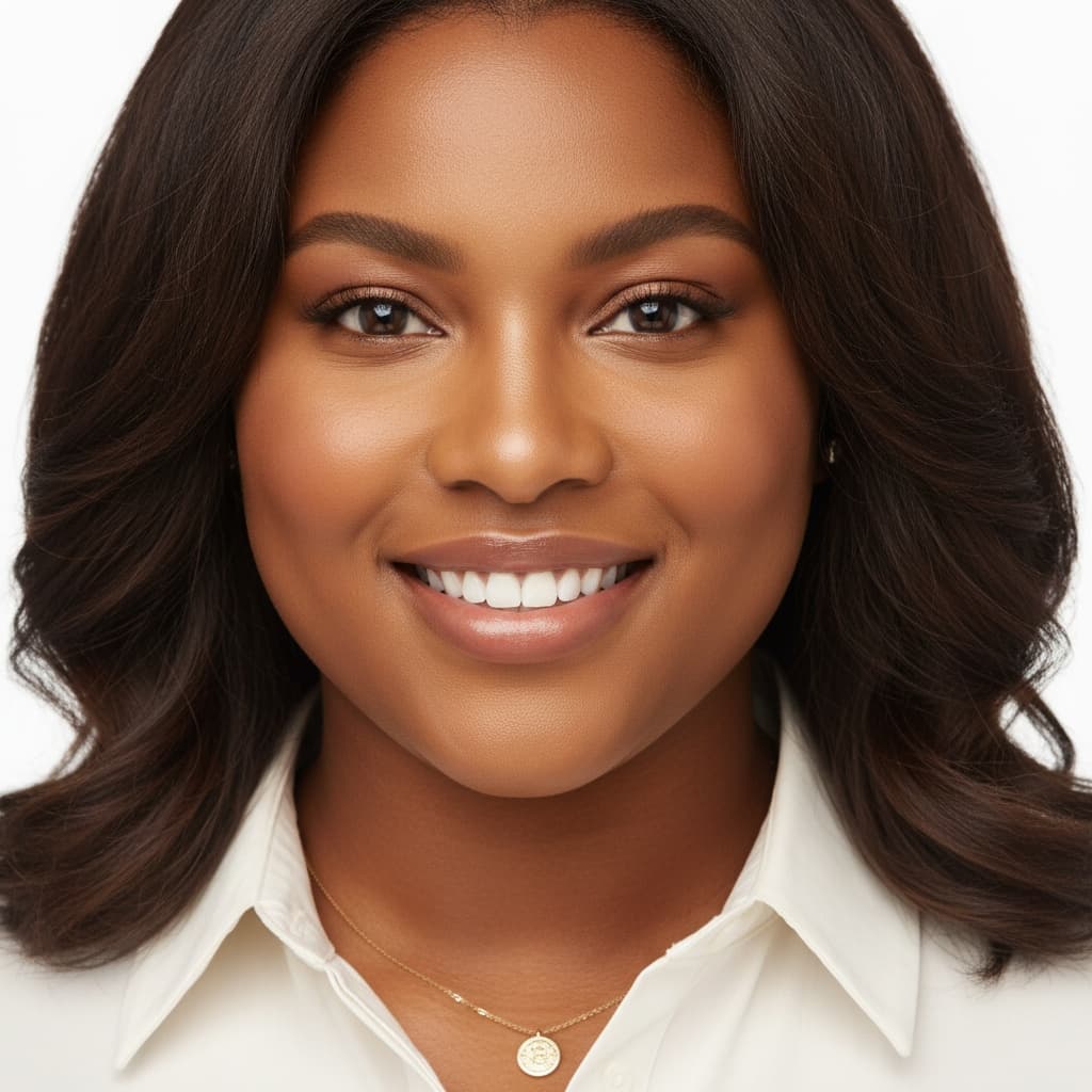 curve black woman closeup face expression 97888521