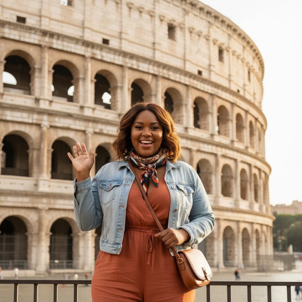 curve black woman colosseum rome architecture 74526608