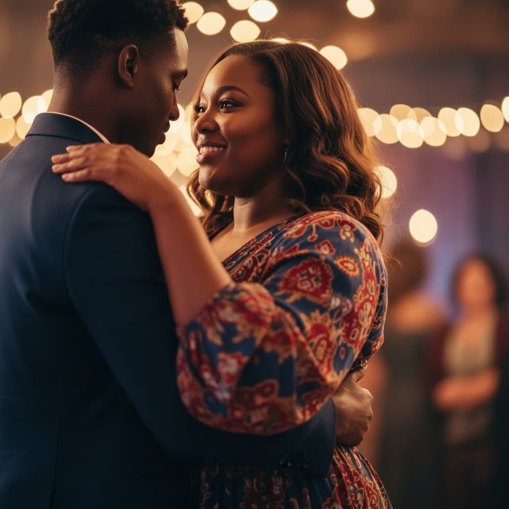 curve black woman dancing together intimate 58411218