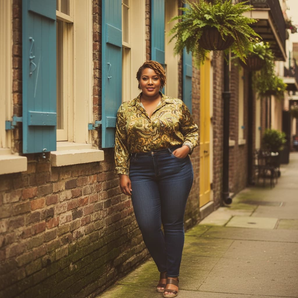 curve black woman french quarter alley 34434079