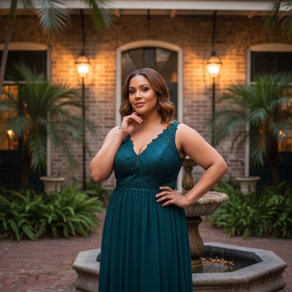 curve black woman gas lamp courtyard 24553689