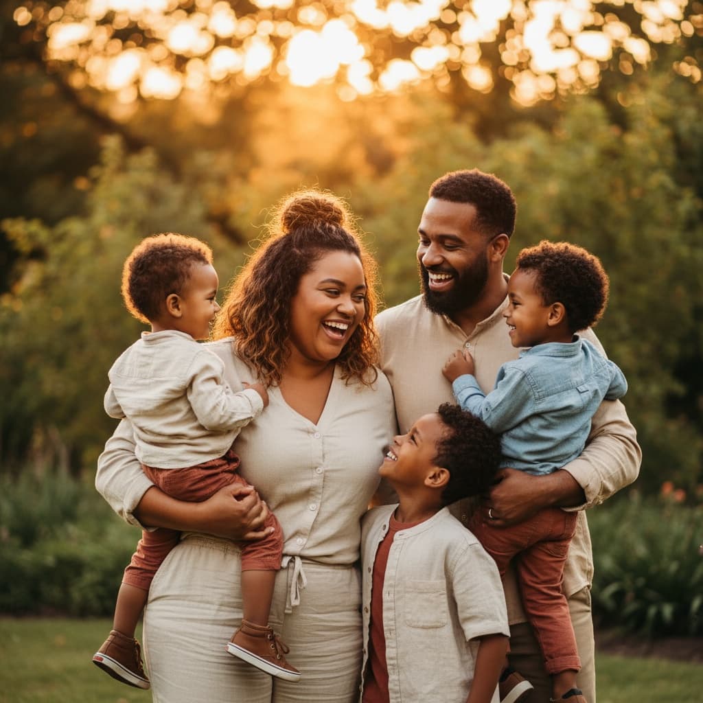 curve black woman golden hour outdoor family 21063183
