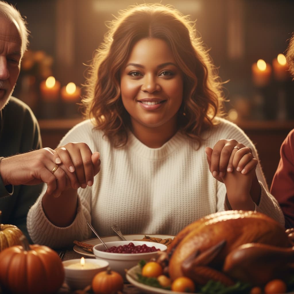 curve black woman gratitude hands together 58246616