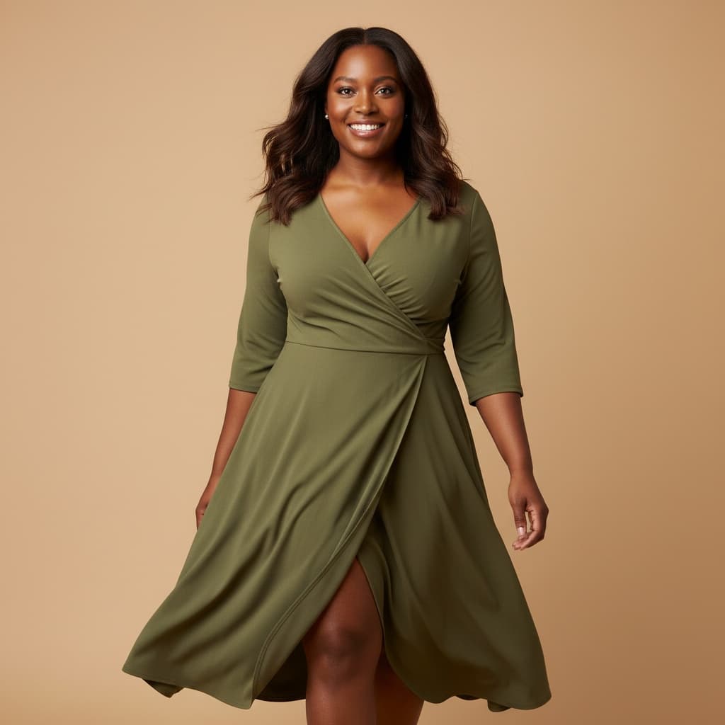 curve black woman minimal beige background 34513449