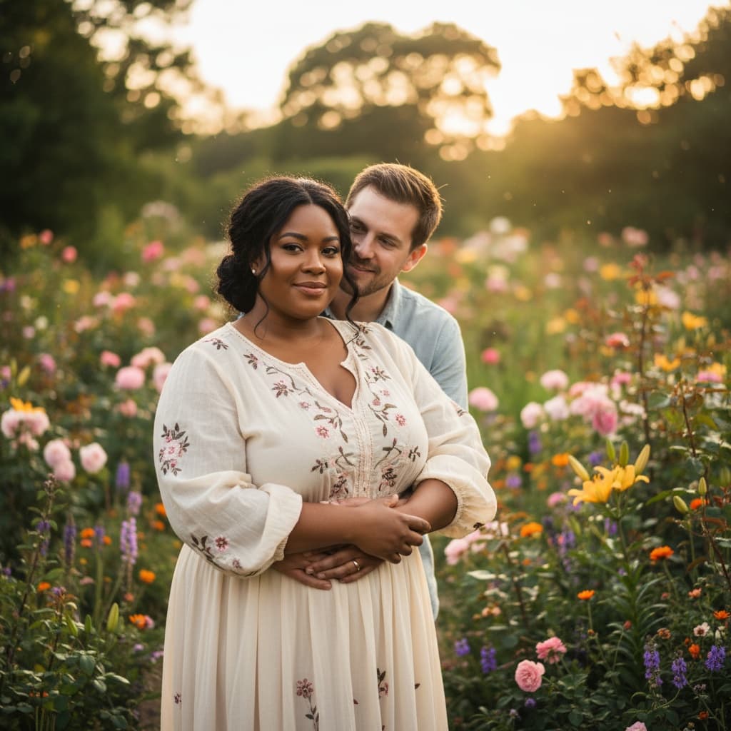 curve black woman outdoor garden portrait 26072108