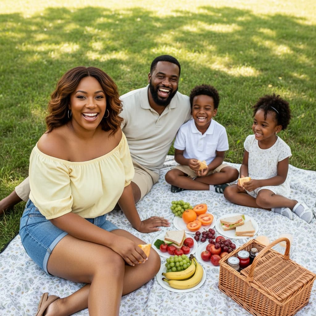 curve black woman park picnic blanket 55824748