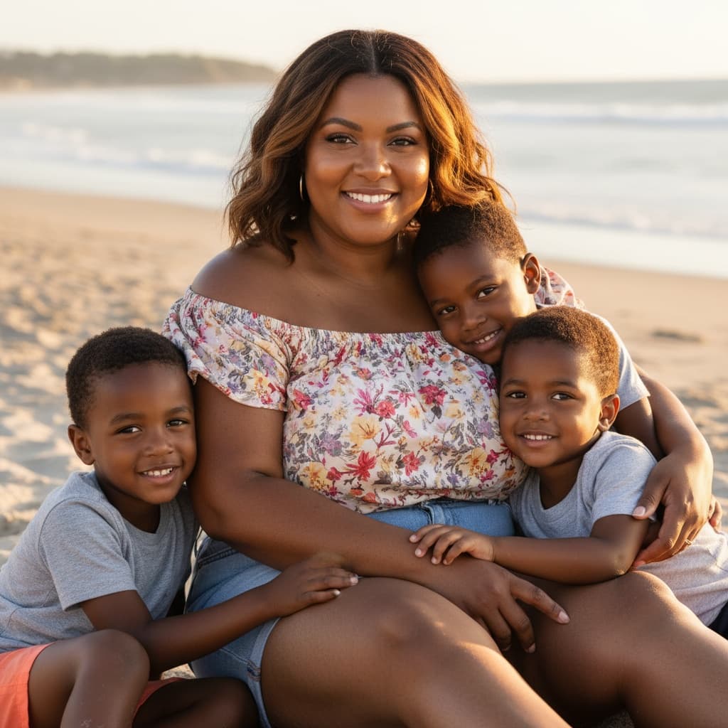 curve black woman sitting beach close up 36079798