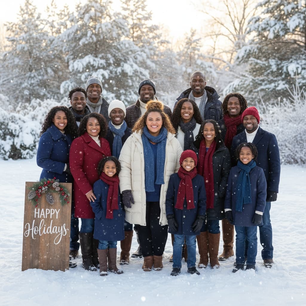 curve black woman winter holiday outdoor 68701832