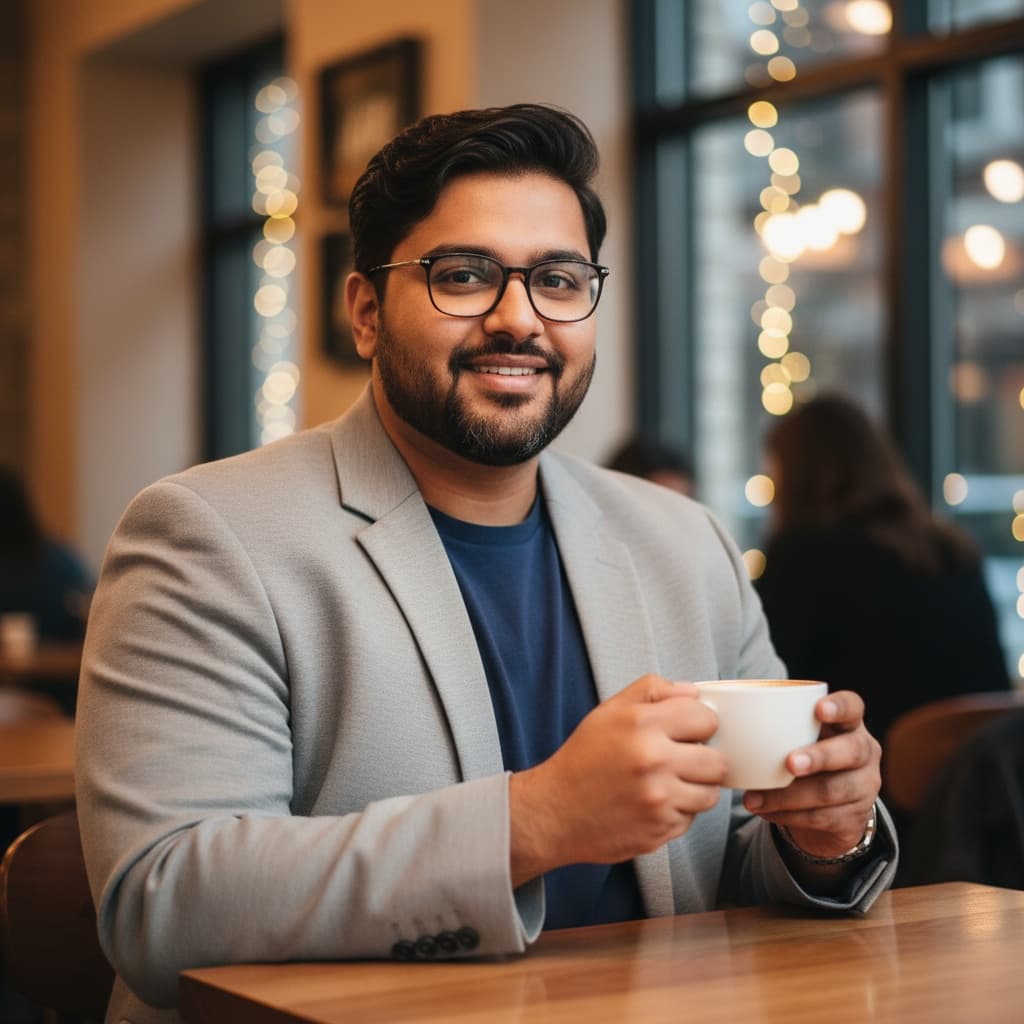 curve indian man coffee shop approachable 91088814