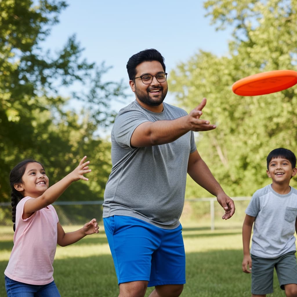 curve indian man dad playing catch sports 91570303