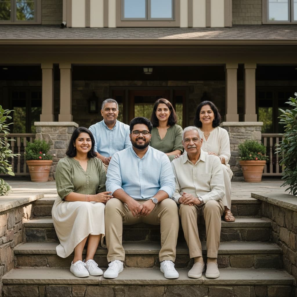 curve indian man front porch home 88633933