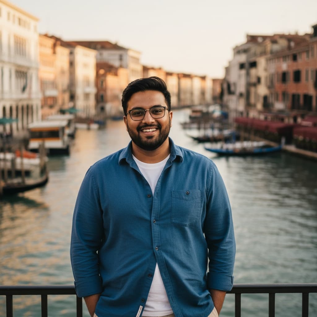 curve indian man rialto bridge portrait 60800525