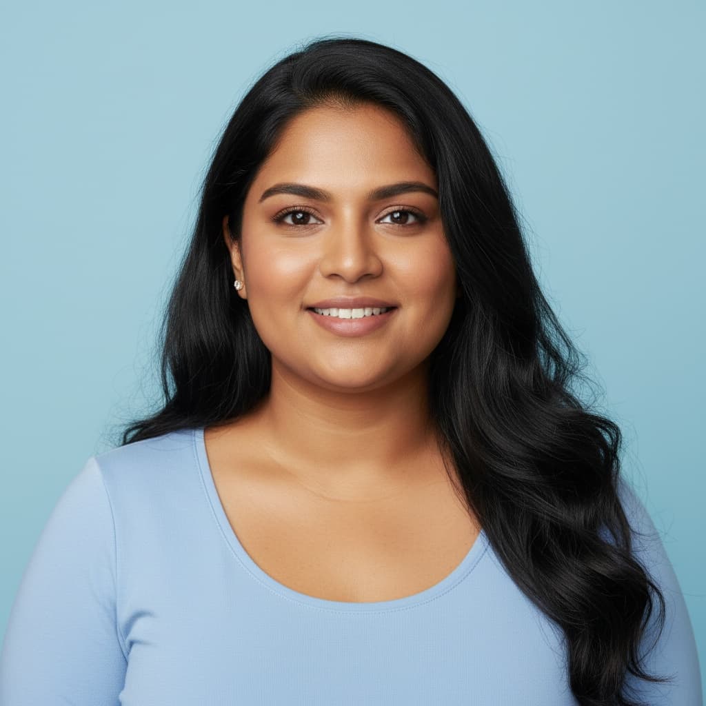 curve indian woman light blue background direct 75601678