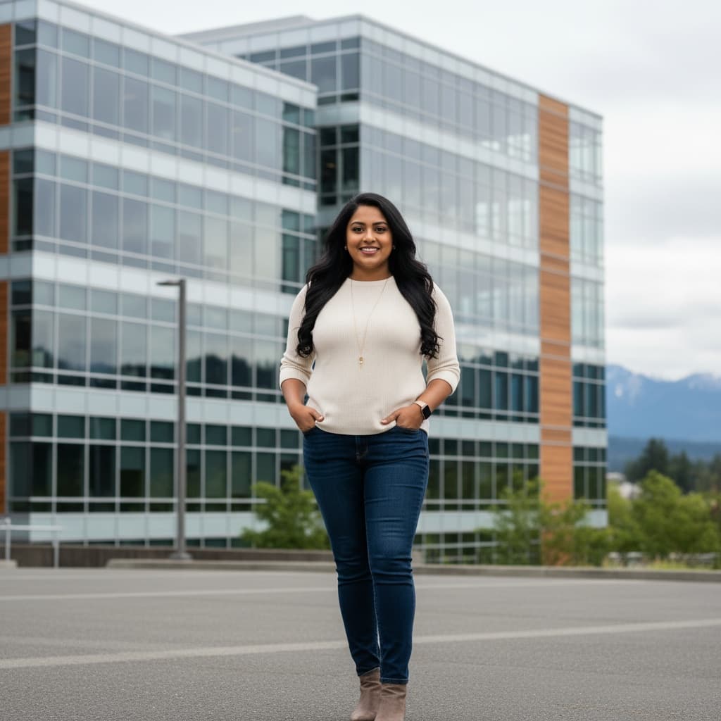 curve indian woman tech campus modern 57771362