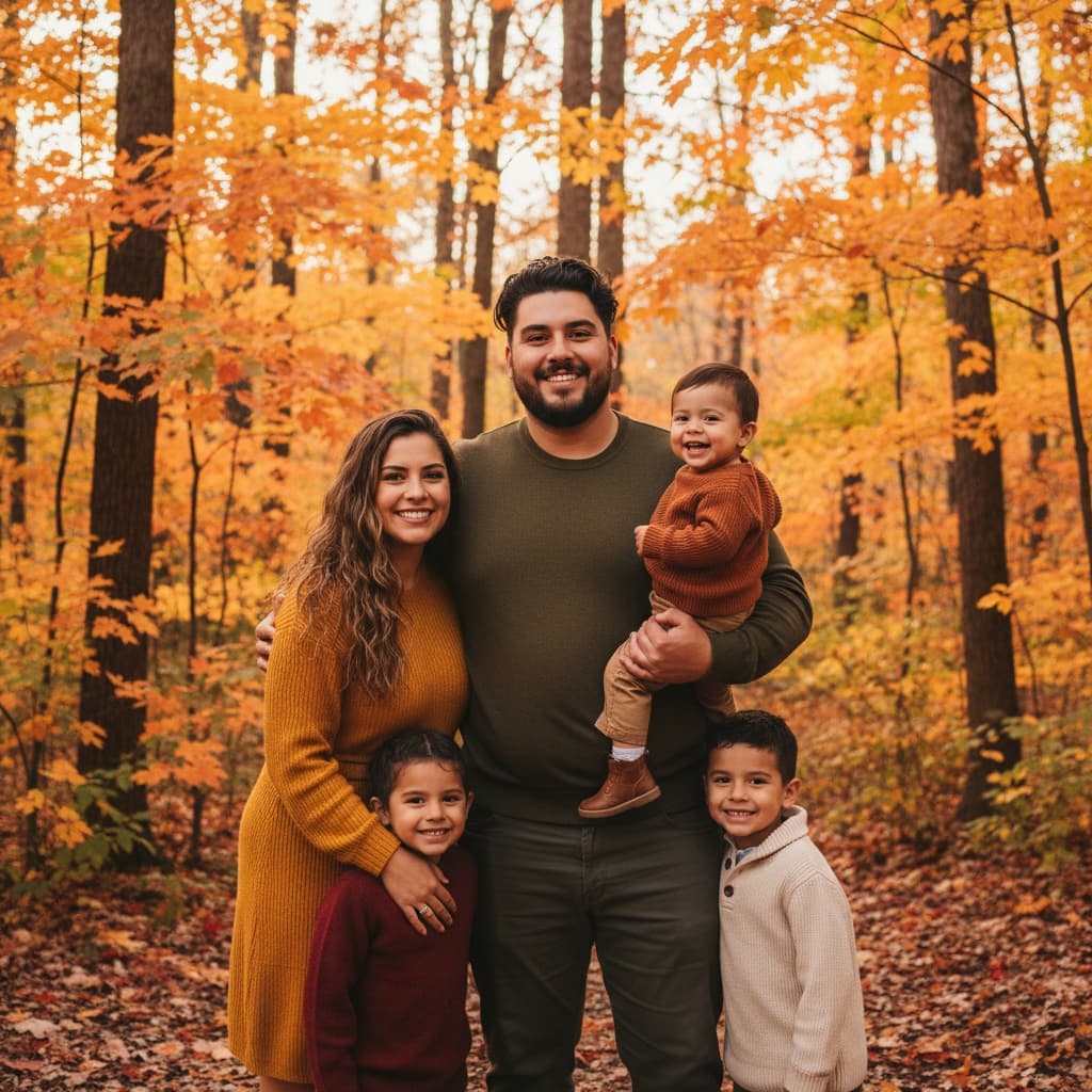 curve latino man autumn fall colors 96596734