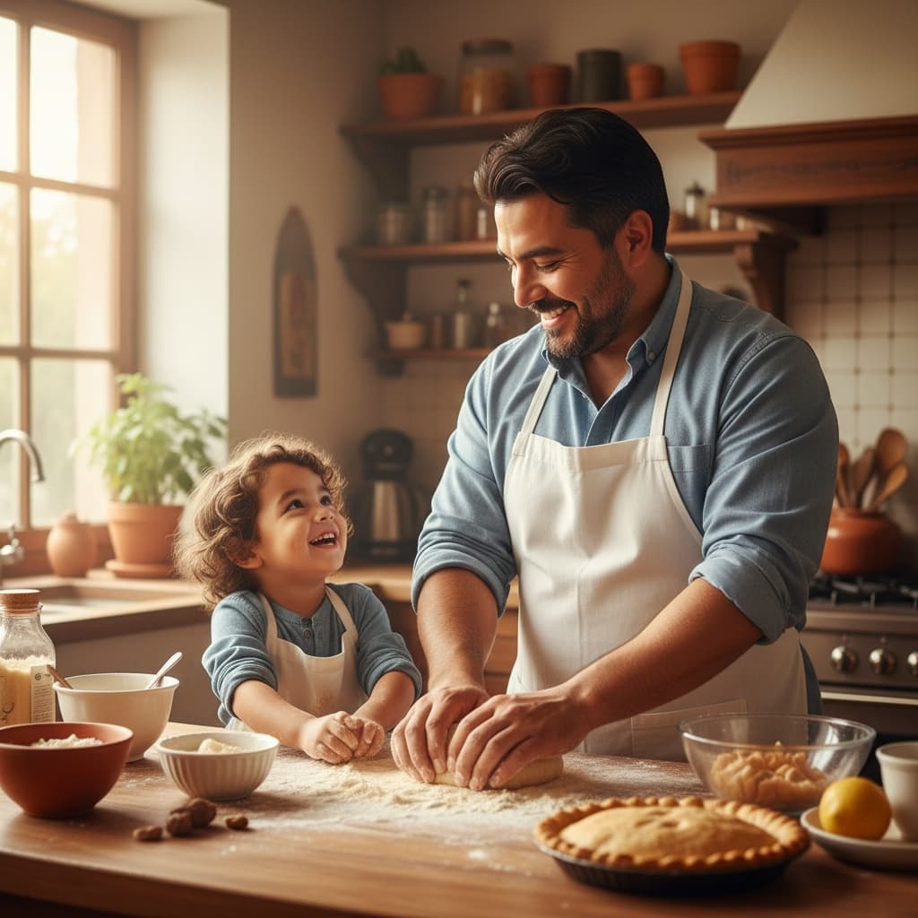 curve latino man baking together kitchen 69535863