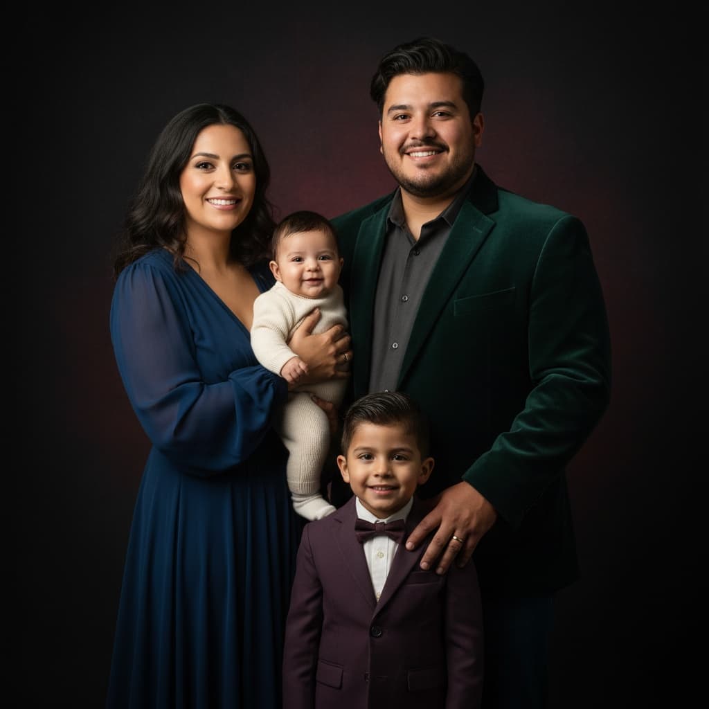 curve latino man formal dark background dramatic 86407528