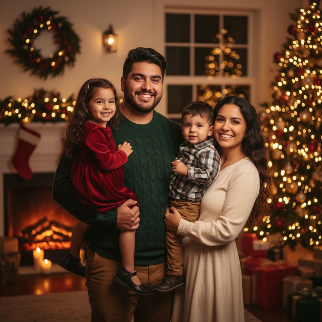 curve latino man holiday festive setting 99175185