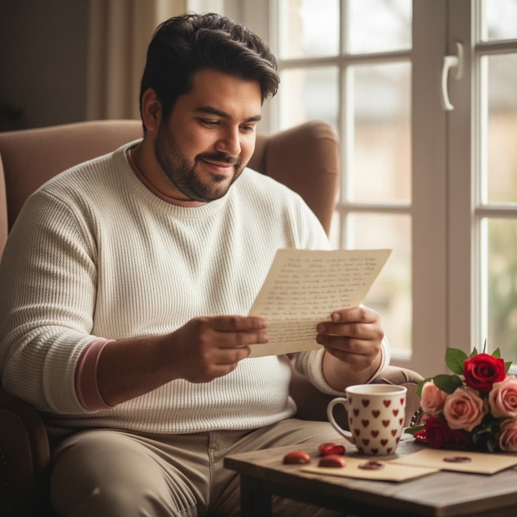curve latino man love letter reading 38350983