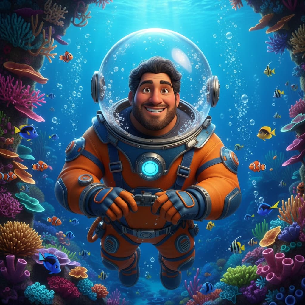 curve latino man nemo underwater diver 47931676