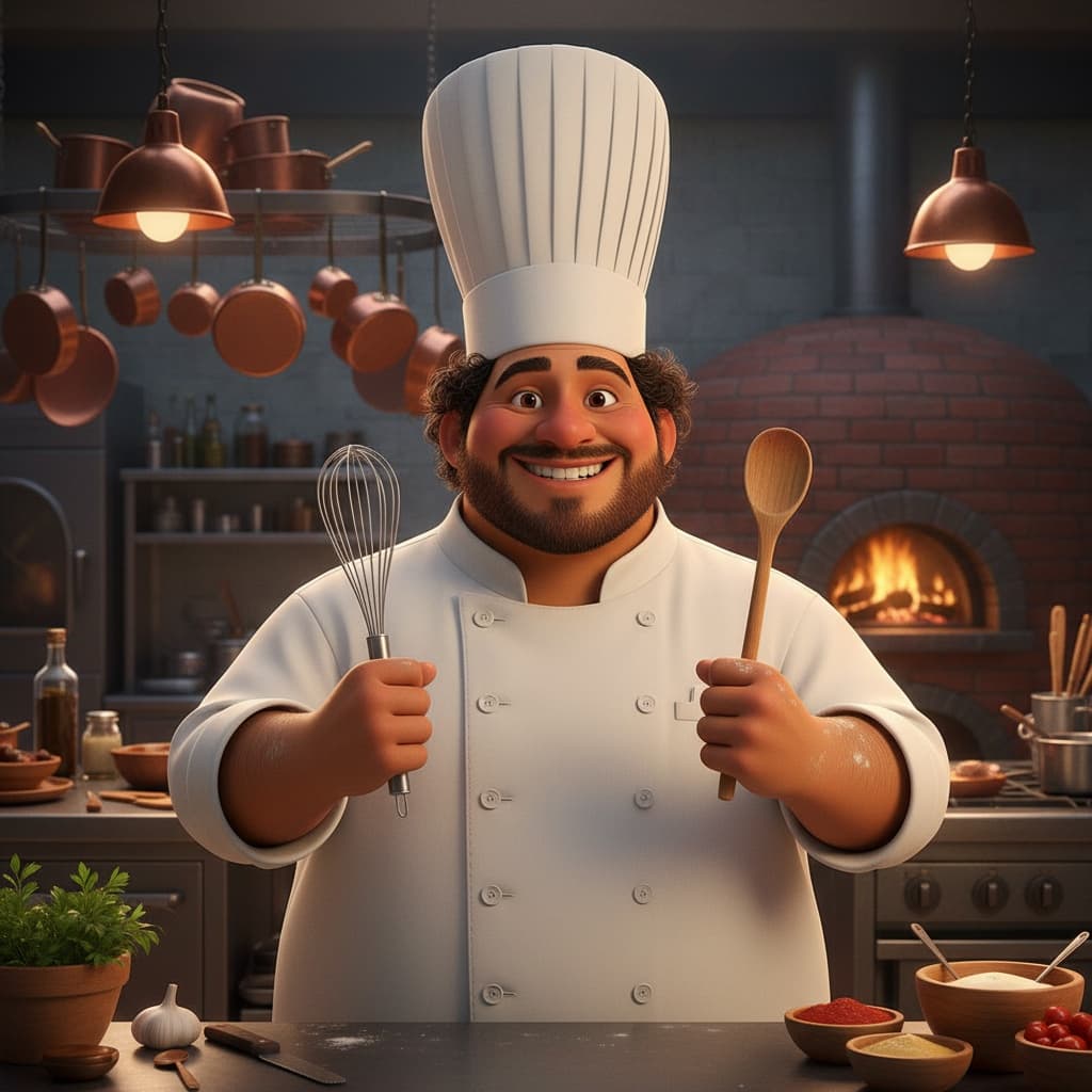 curve latino man ratatouille chef kitchen 73227072