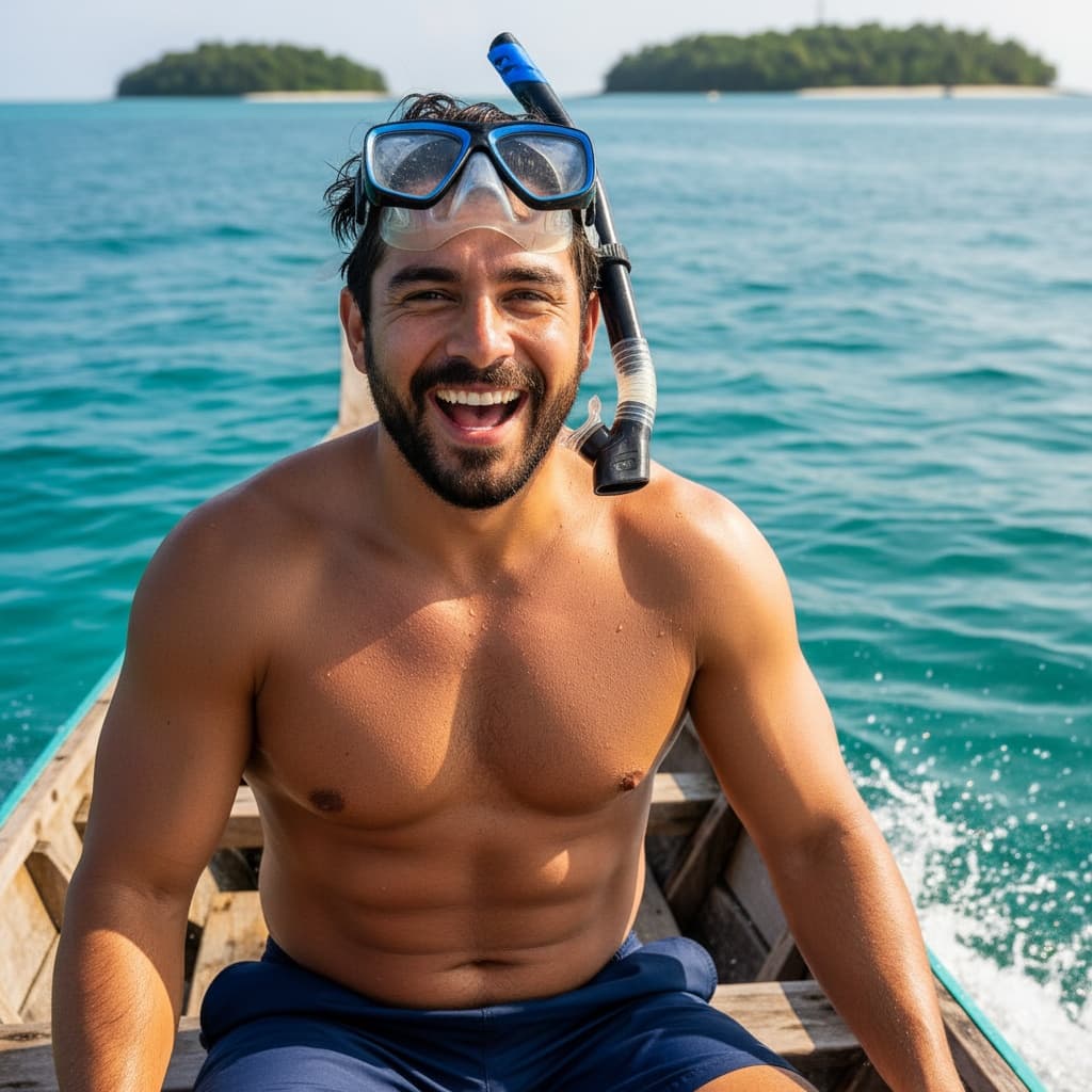 curve latino man snorkeling adventure ready 16843074