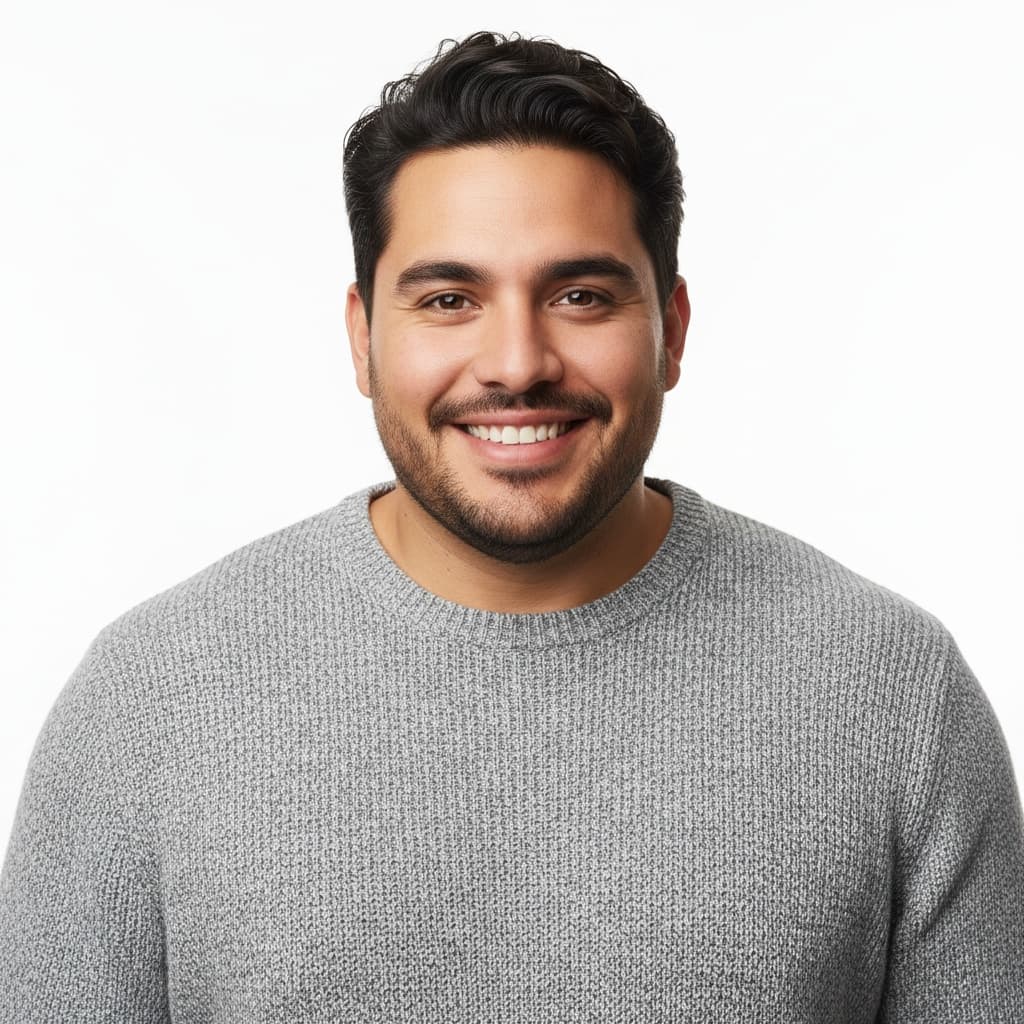 curve latino man white background closeup upper 92992684