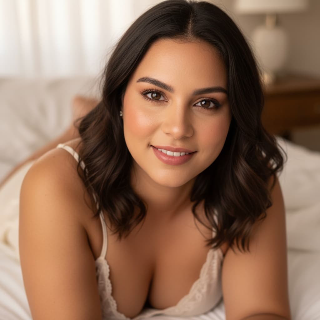 curve latino woman bed closeup intimate 24240205