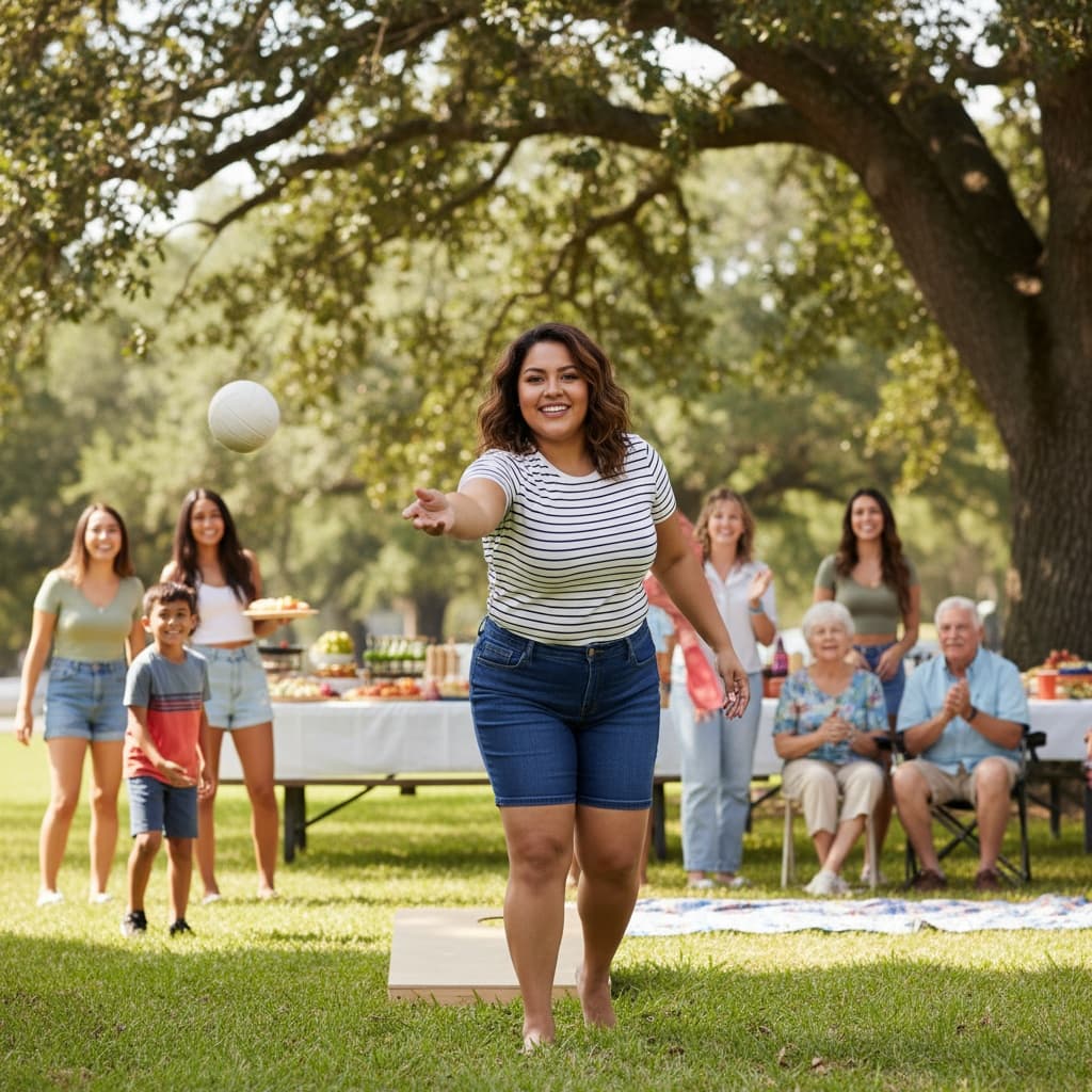 curve latino woman family activity group 93907160