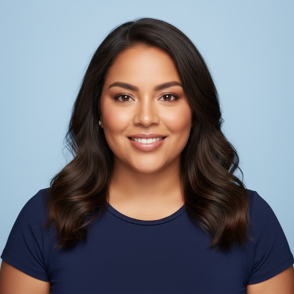 curve latino woman light blue background direct 36214443