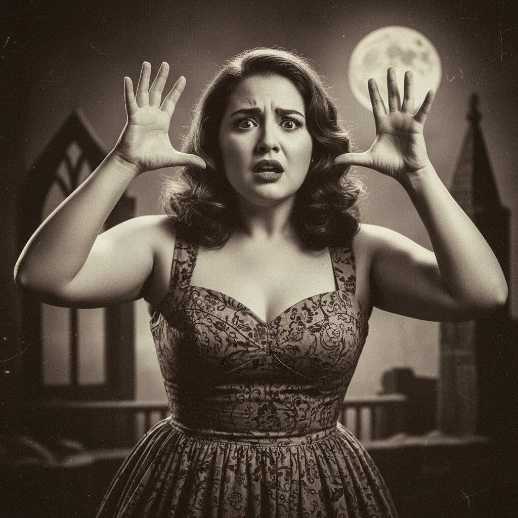 curve latino woman retro horror movie poster 72094021