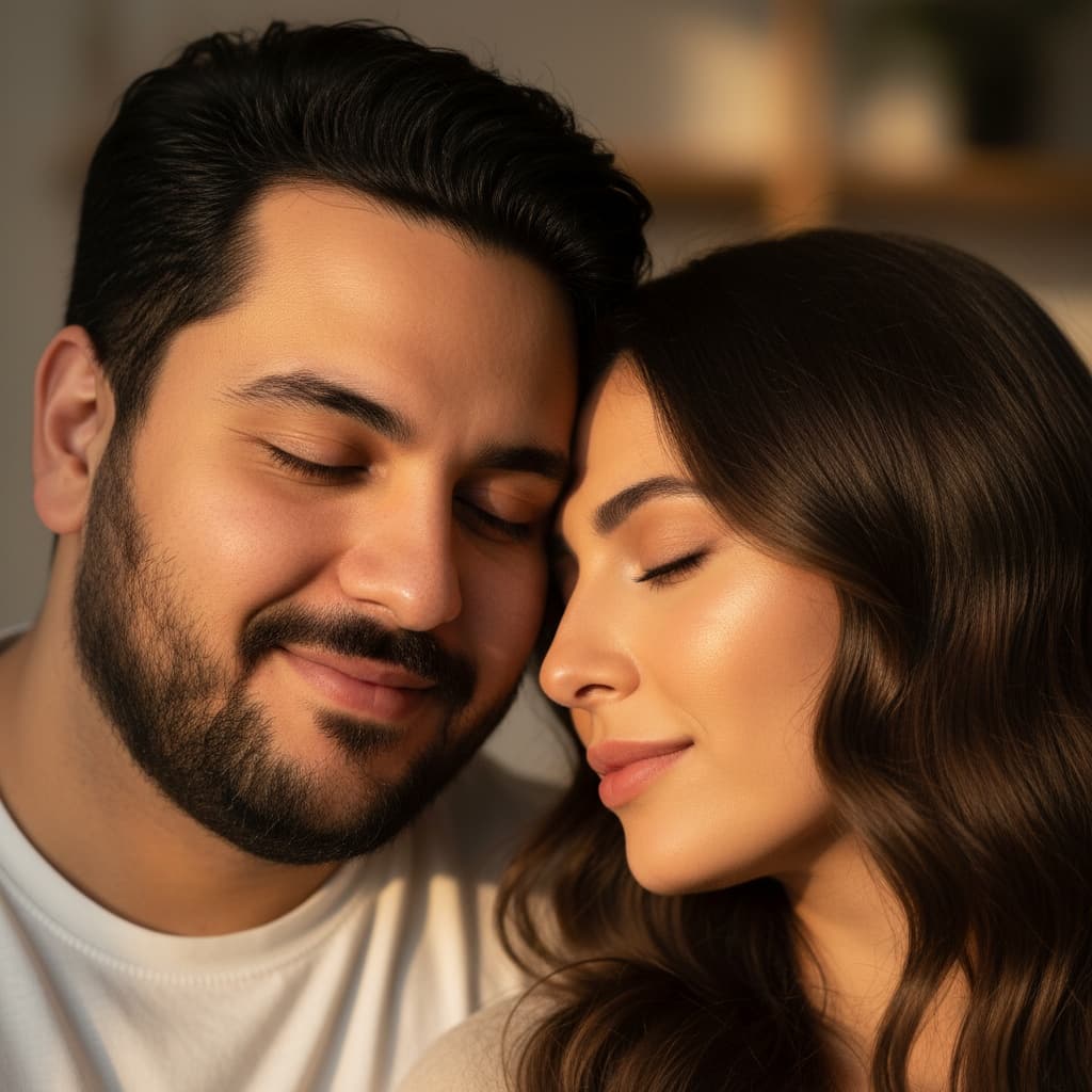 curve middle_eastern man close up faces touching 22156436