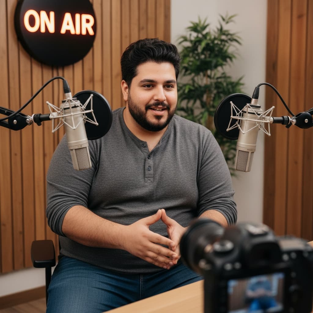 curve middle_eastern man interview guest setup 46472967