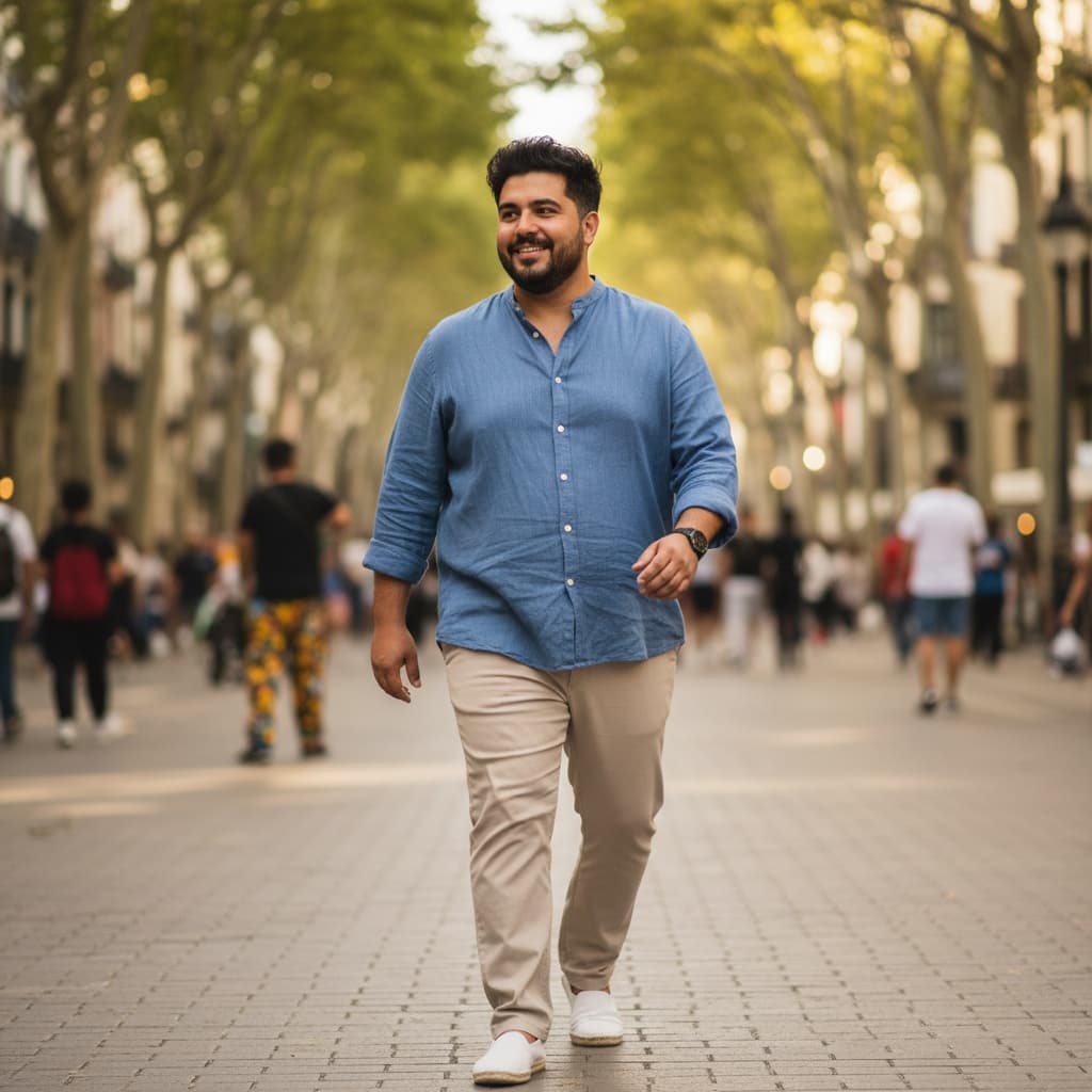 curve middle_eastern man la rambla street candid 33897890