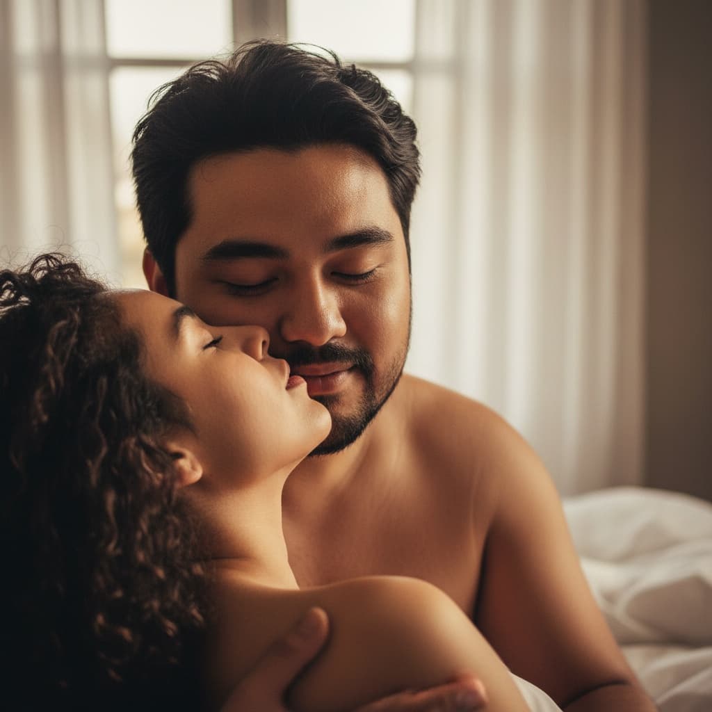 curve middle_eastern man neck kiss sensual moment 56713098