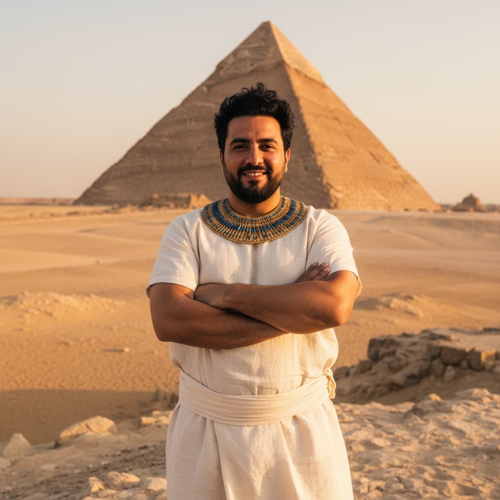 curve middle_eastern man pyramid exterior portrait 39035709