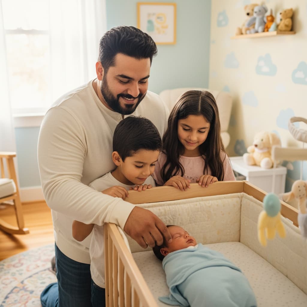 curve middle_eastern man siblings meeting newborn 23406432
