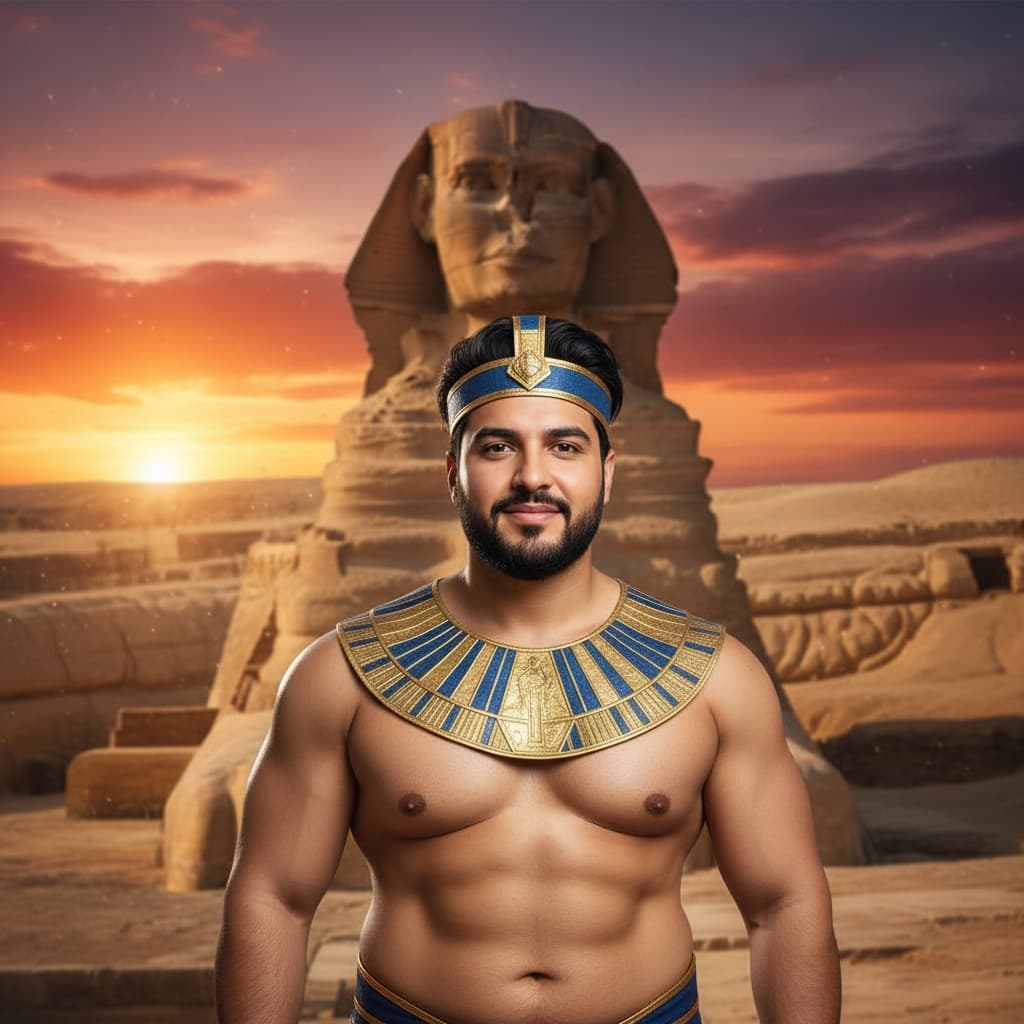 curve middle_eastern man sphinx guardian pose 29924836