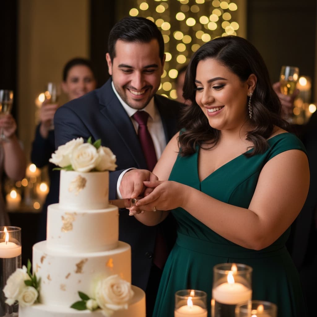 curve middle_eastern woman cake cutting ceremony 47254830