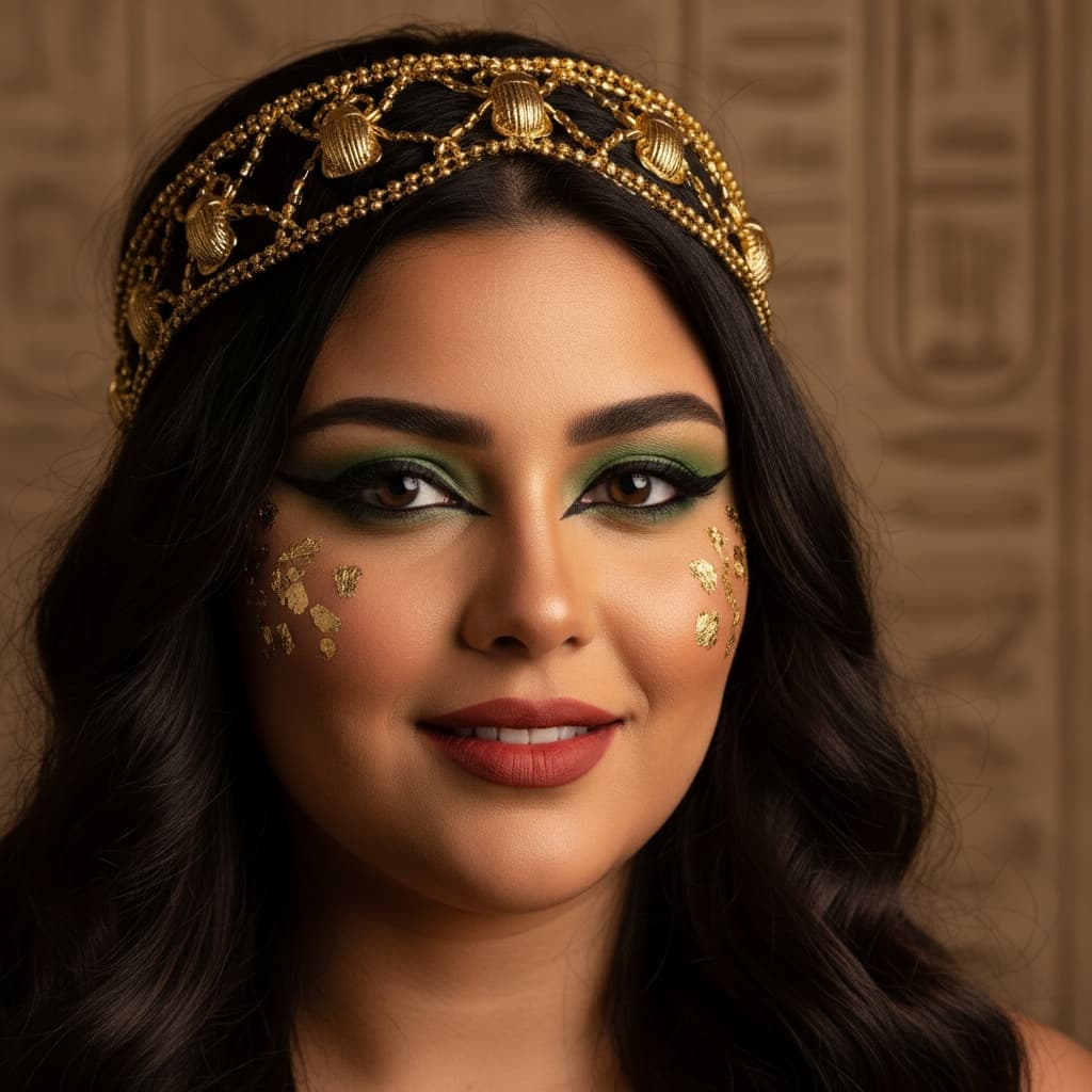 curve middle_eastern woman royal makeup closeup 53340602