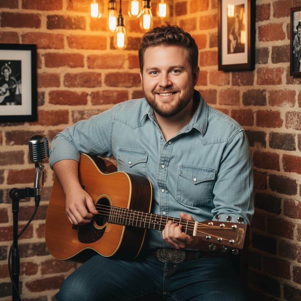 curve white man acoustic corner intimate setting 57848736