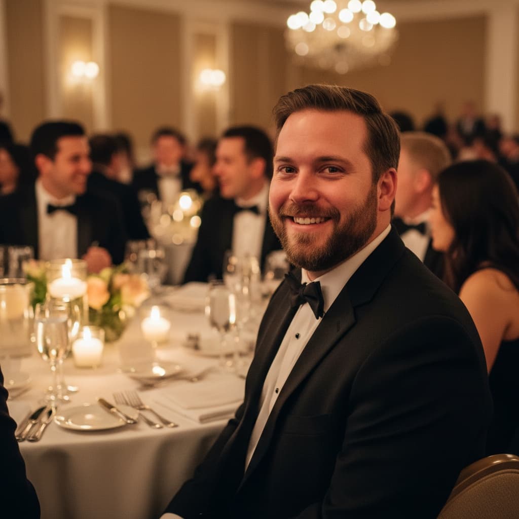 curve white man corporate dinner gala 43223082