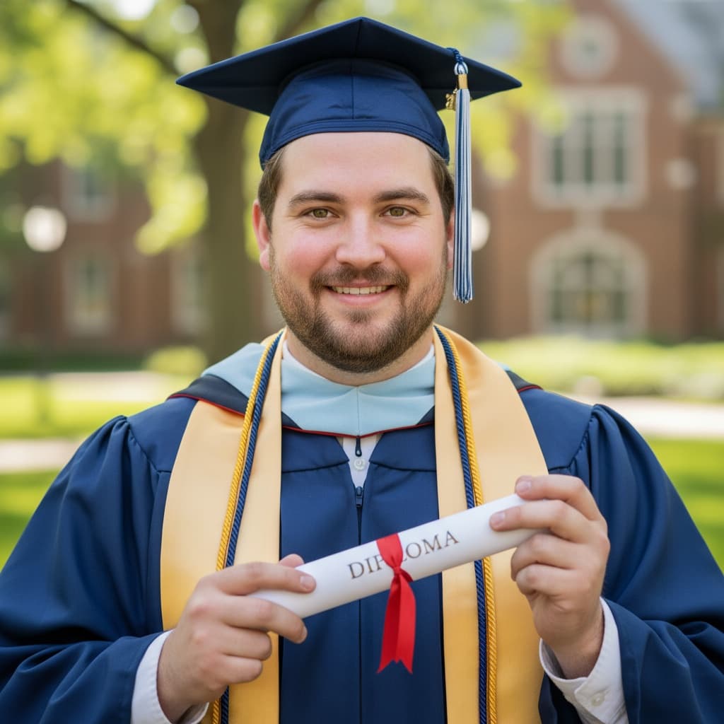 curve white man holding diploma closeup 60699759
