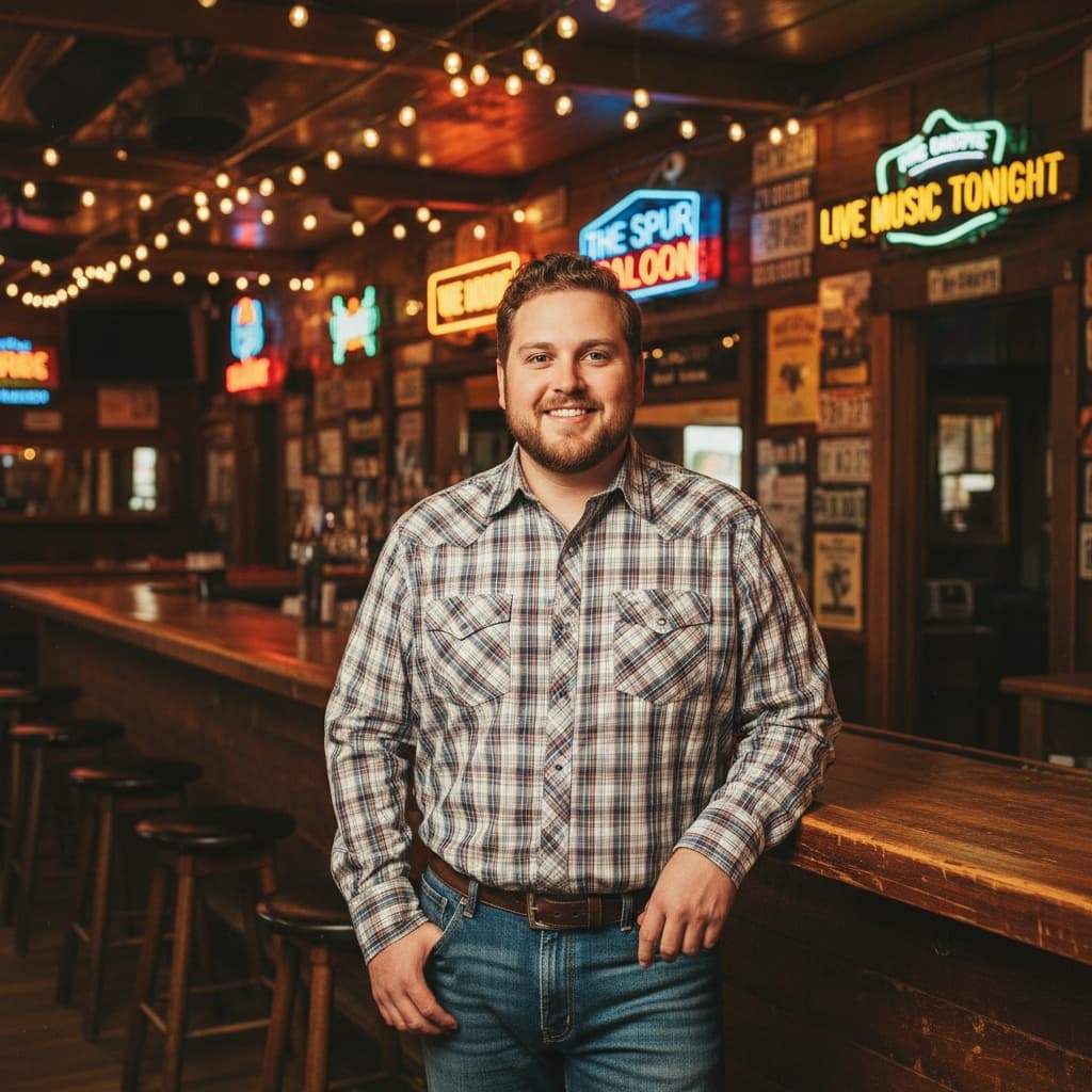 curve white man honky tonk bar interior 86180212