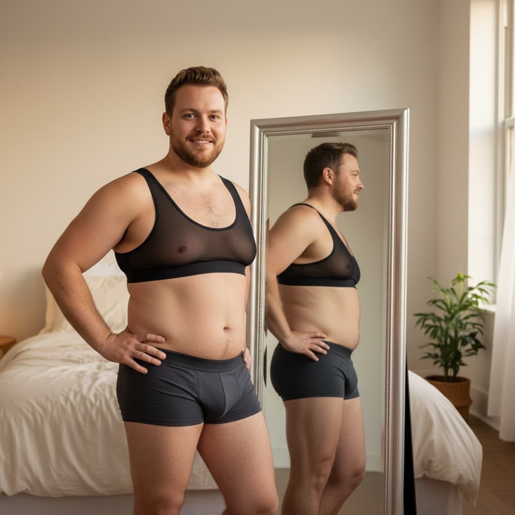 curve white man mirror reflection editorial 92447064