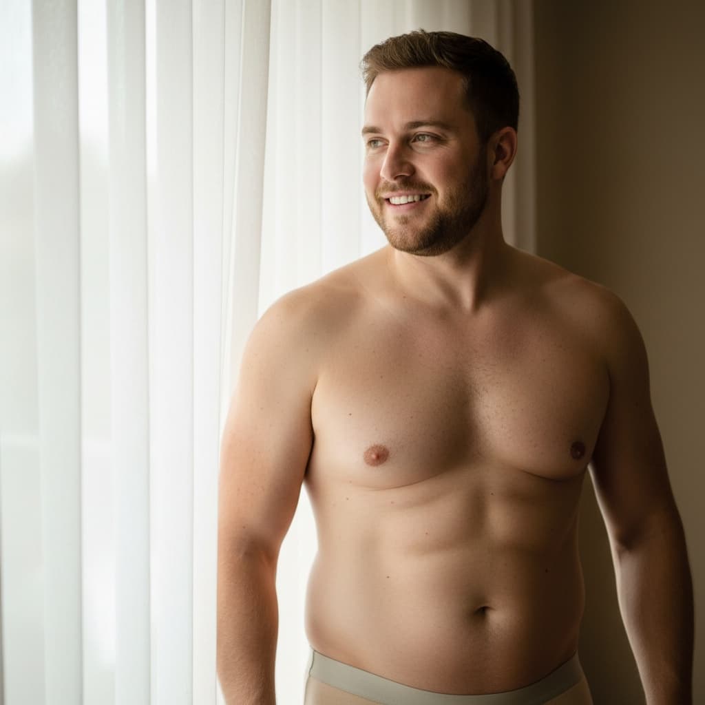 curve white man natural light window portrait 38835677