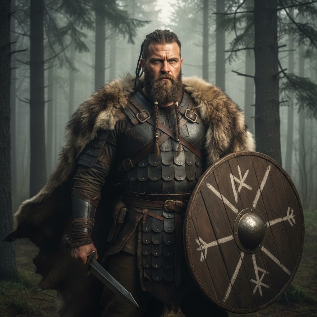 curve white man shield warrior portrait 92633261