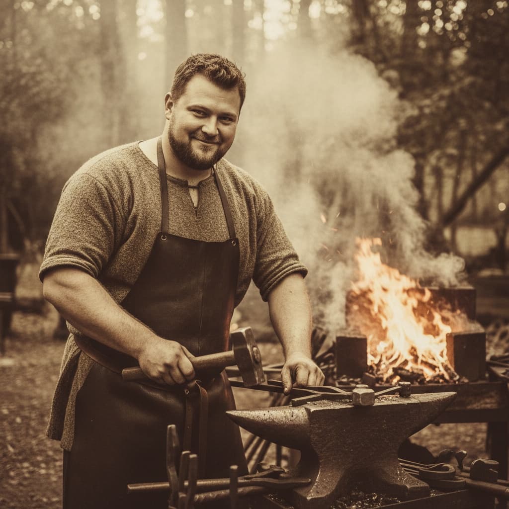 curve white man village blacksmith forge 74273651