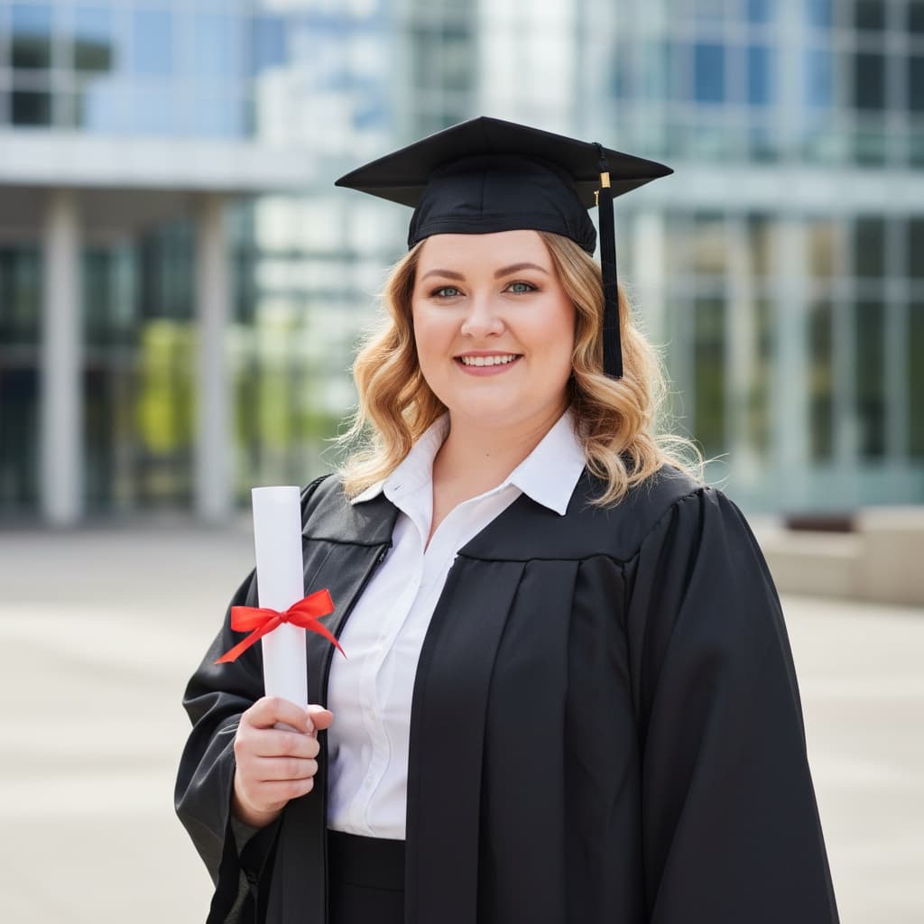 curve white woman modern urban campus 97752127